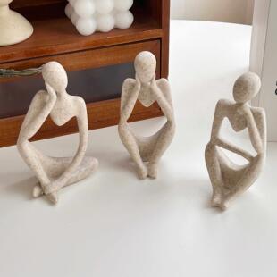 ins艺术风抽象人物思考者摆件客厅卧室玄关家居装饰桌面搭配创意