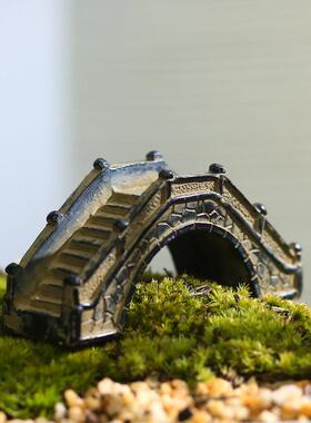 中式覆古小桥彷真石拱桥摆件微缩景观花盆景造景假山流水茶桌装饰