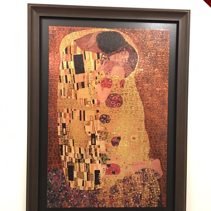 1000片拼图框雷诺瓦拼图浮裱相框实木复古画框1500片拼图画框定制