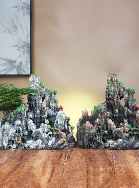 创意假山花盆树脂摆件造景绿植桌面家居装饰客厅盆景摆放田园仿真