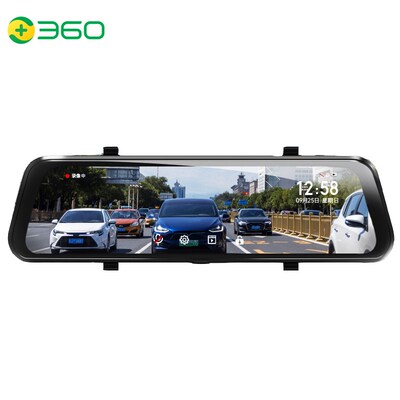 360行车记录仪2K超清前后双录流媒体后视镜全屏触摸语音声控新款