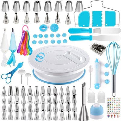 新款137件蛋糕转盘裱花台北欧风烘焙工具套装cake decorating kit