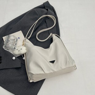 轻便百搭大容量尼龙布托特包2024秋新款双肩后背包通勤单肩斜挎包