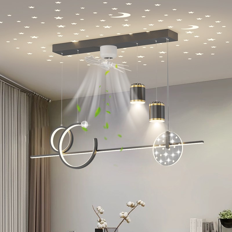 北欧客厅风扇灯2025新款全光谱灯具现代简约家用餐厅卧室吸顶护眼