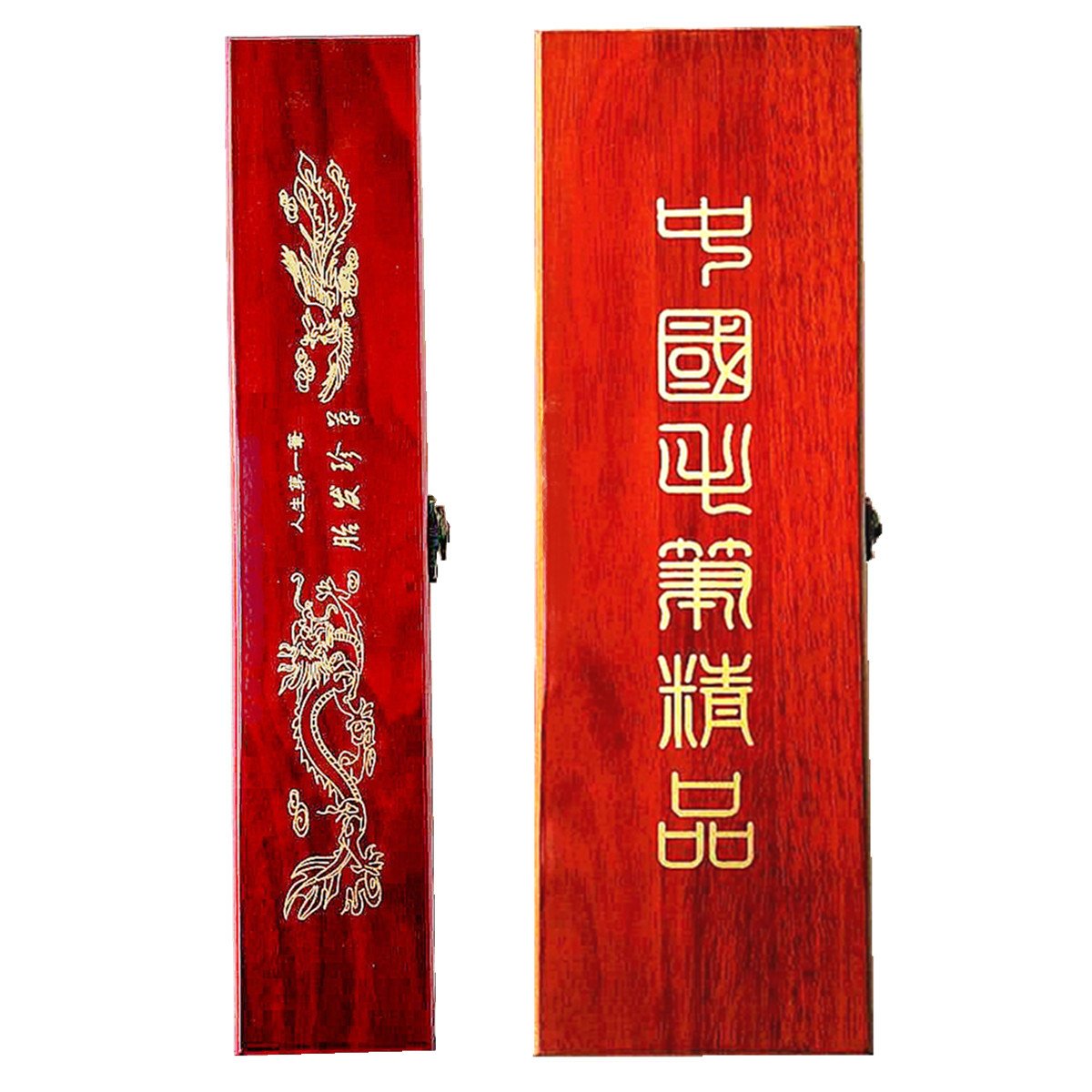 辰龙笔庄毛笔盒 装胎发毛笔盒子收藏收纳木盒红盒单支笔盒