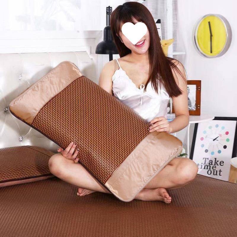夏季凉席枕套夏天冰凉枕席藤席枕芯套48*74成人枕头套夏季凉席枕