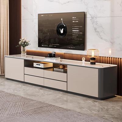 实木落地电视柜客厅家用2025新款小户型高柜岩板电视机柜茶几组合
