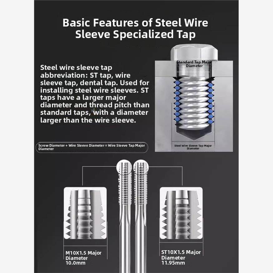 利迪达St钢丝安全套丝锥螺纹支撑丝锥螺旋美国加长螺丝安全套机丝