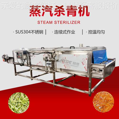 商用槐花蒸汽杀青机 BXT高隧道式果蒸煮青设备 脱蔬骨鸡爪温杀蒸