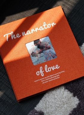 相册本大容量自粘式DIY影集拍立得情侣宝宝纪念册礼物橙色原创