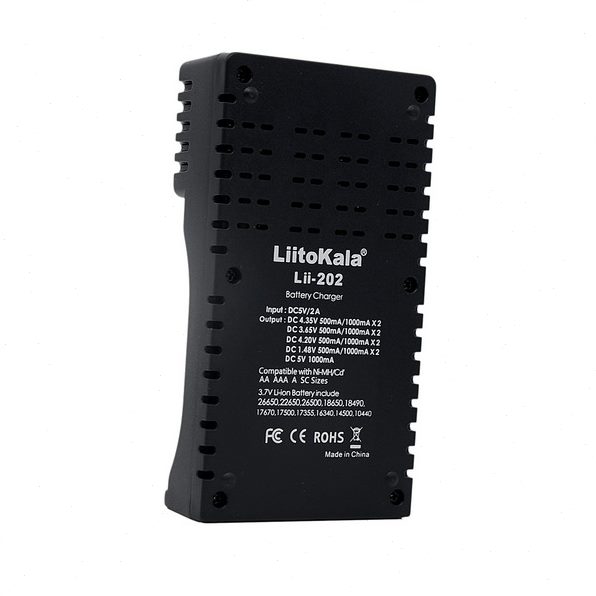LiitoKala lii-202 18650 26650 16340 14500 充电器 5V2A输入