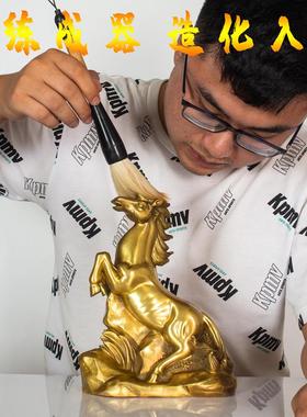 纯黄铜马摆件精工十二生肖马马到成功聚宝盆马摆件招财进宝装饰品