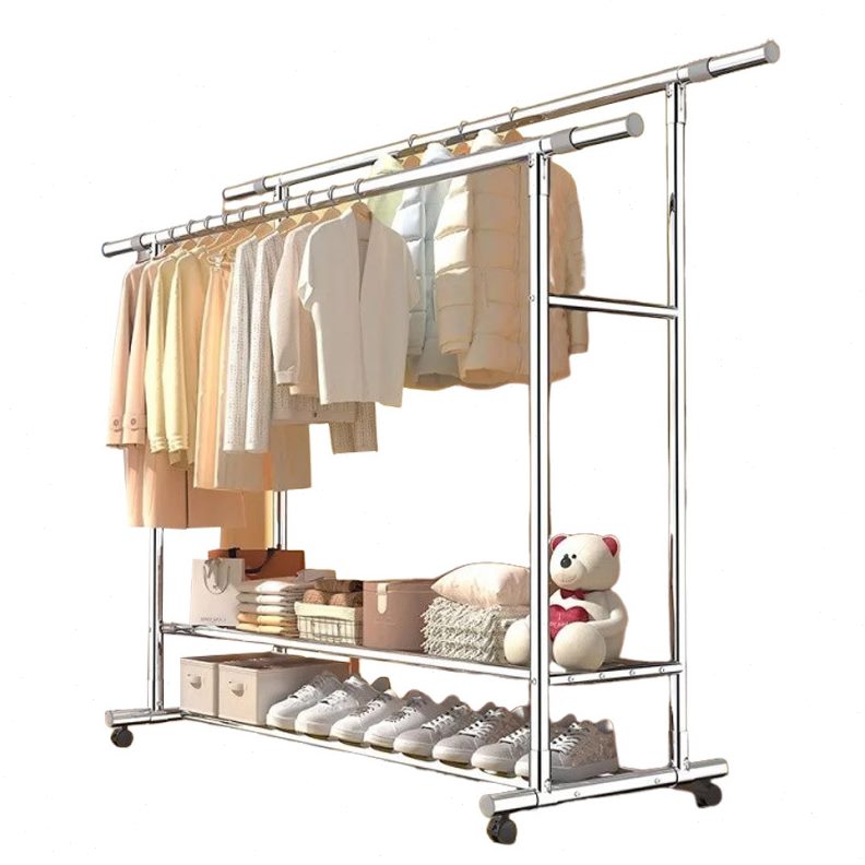 家用晾衣架阳台落地晒衣架室内外可移动晒被子挂衣架卧室衣帽架