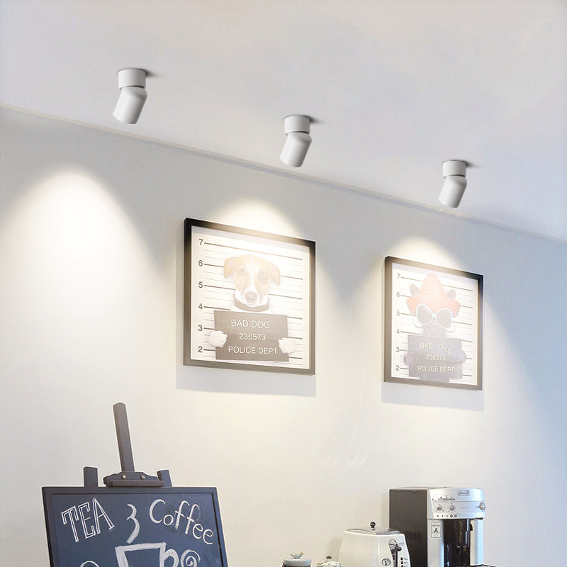 led明装射灯家用客厅吸顶式可调角度设计师照化背景墙cob明装筒灯,家装灯饰光源,明装射灯,淘宝优惠券,粉丝福利购,淘宝优惠卷