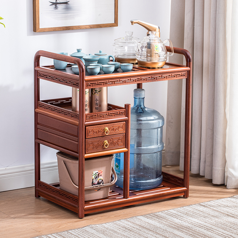 花梨木移动茶车茶台烧水壶一体家用客厅全自动泡茶桌功夫茶具套装