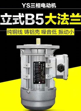 小型三相电动机YS5624/5634铝壳380v卧式1400转90w/120w立式马达