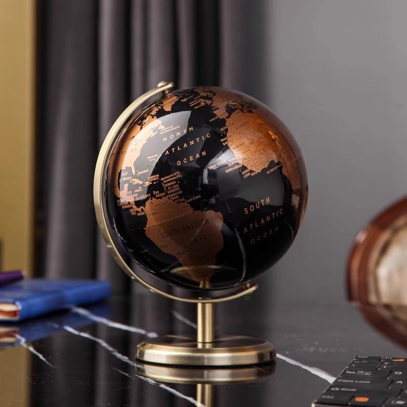 地球仪桌面摆件家居客厅电视柜酒柜书房装饰品高档办公室工艺品
