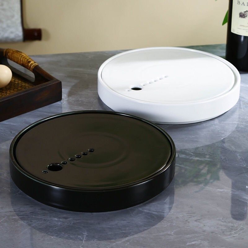 创意圆形商用干冰盘意境菜高档餐厅专用刺身盘子鱼生海鲜烟雾餐具