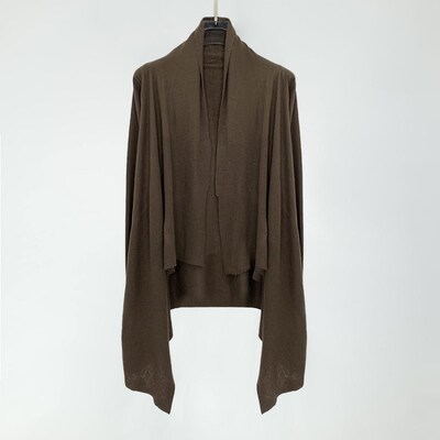 Ro暗黑废土风新款拼接针织开衫简约气质披肩无扣长袖针织外套女