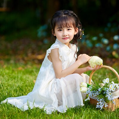 【西子问】女童改良小旗袍裙新中式汉服夏季2024新款仙气夏装荔栀
