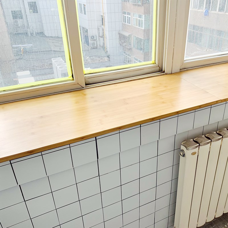 实木桌面板定制飘窗吧台厨房餐桌子家用电脑茶桌一字原木板竹欧式