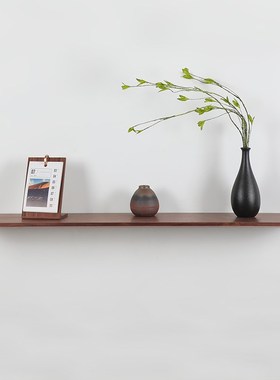 墙上一字隔板置物架墙壁书架实木搁板客厅装饰架墙面壁挂收纳架