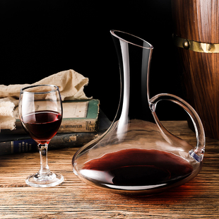 创意家用红酒杯高脚杯6个水晶玻璃葡萄酒杯子高档醒酒器套装 一对