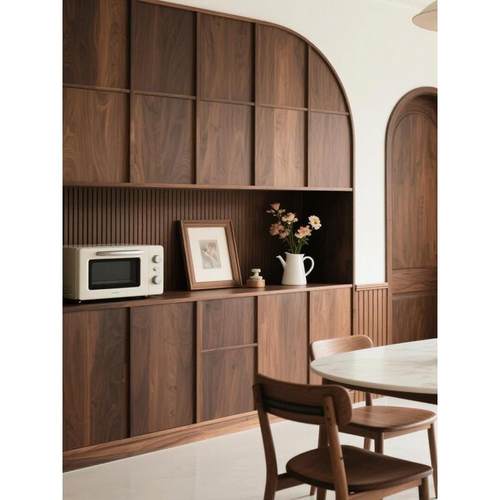 北美黑胡桃木中古风餐边柜原木全屋定制客厅全实木储物柜厂家定做