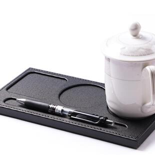 商务会议杯垫皮质酒店客房水杯垫创意皮革杯托办公用品定制LOGO