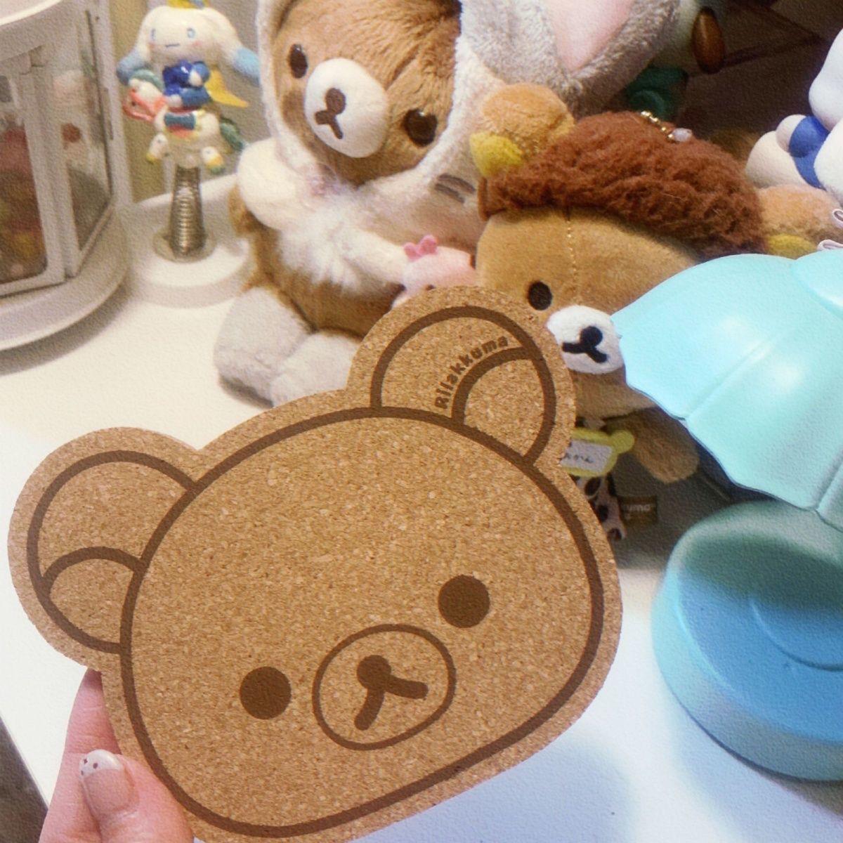 甜心家日系Rilakkuma轻松熊软木杯垫可爱小巧装饰礼物桌面隔热
