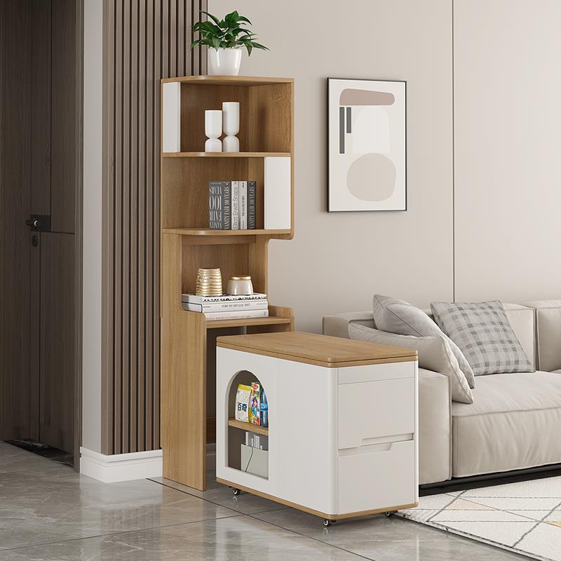 客厅家用沙发边柜可移动折叠边几角几墙角收纳储物多层转角书柜