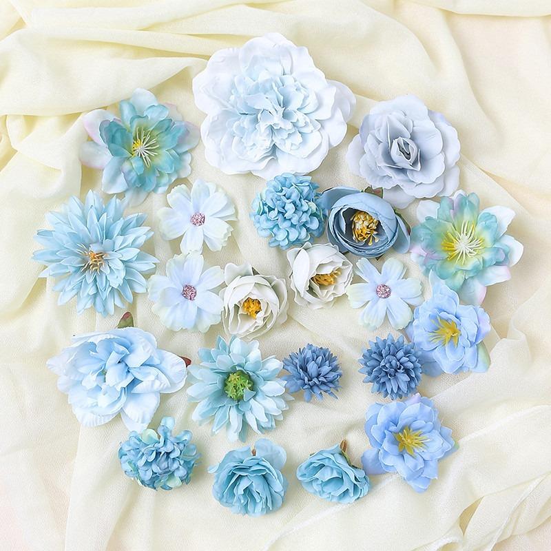 仿真花材料包 diy手工材料学士帽簪花草帽花装饰婚庆花墙布置绢花