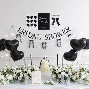 bridal shower新娘送别告别单身派对高级氛围感布置装饰装扮用品