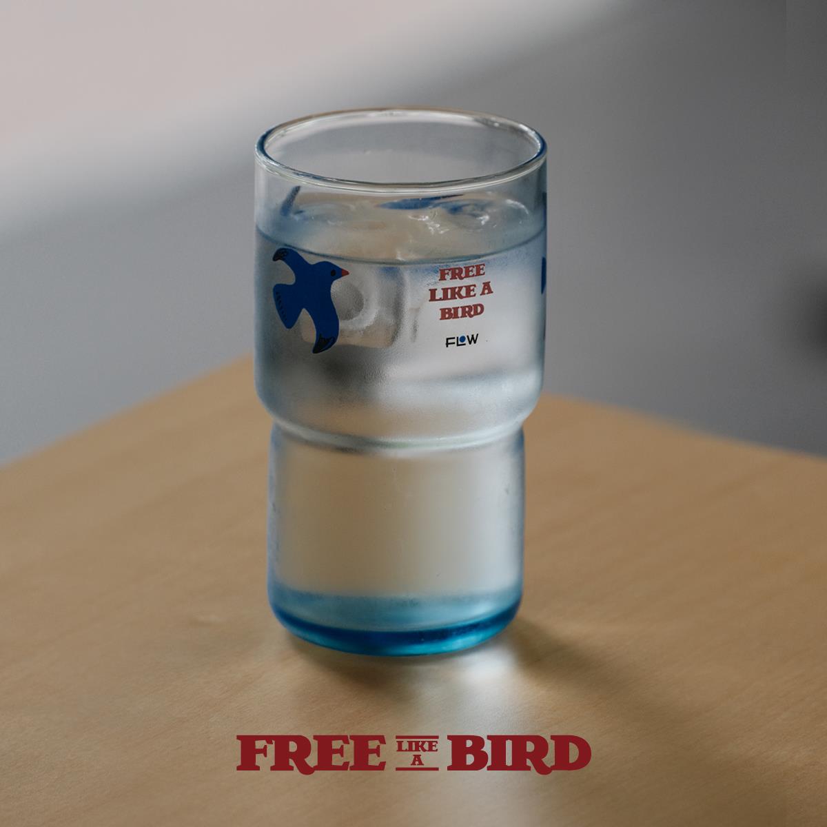 FLOW自由飞鸟·蓝色玻璃杯