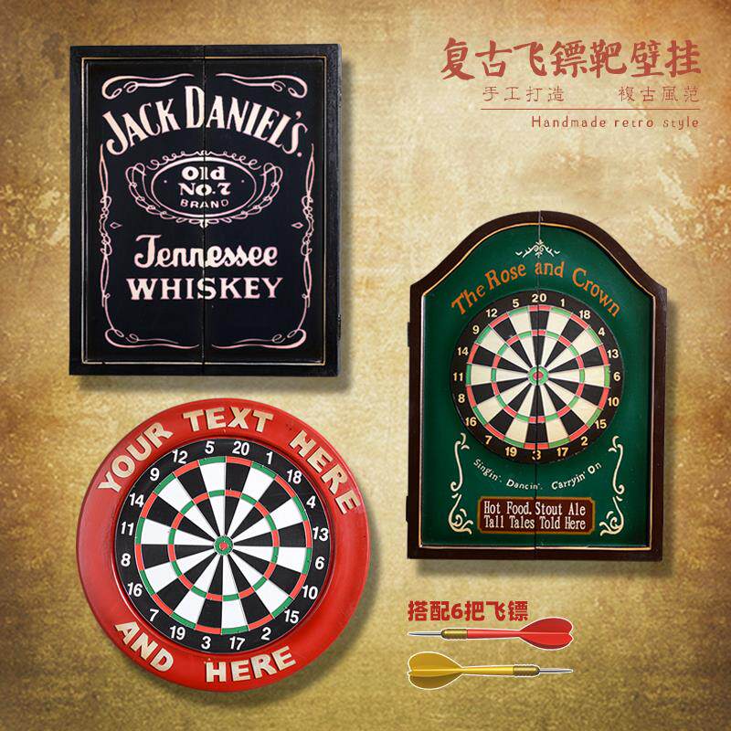 覆古彷古挂墙飞标靶杰克酒标飞镖木箱盒服装店酒吧装饰品壁挂壁饰