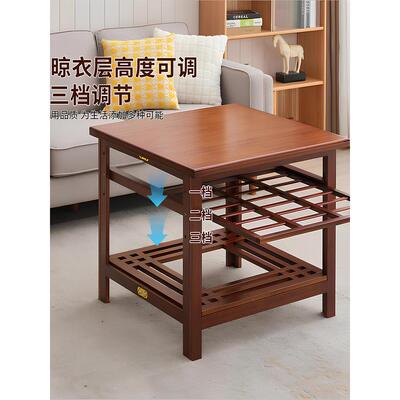 实木长方形烤火架四方取暖桌多功能正方形可折叠客厅烤火桌子家用