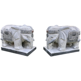 厂家直供招财进宝石雕大象办公桌摆设 别墅庭院门口雕塑门墩象