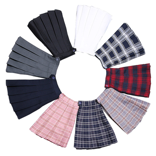 百褶裙子女秋冬半身裙短款高腰黑色奶茶格子学生小个子a字短裙裤