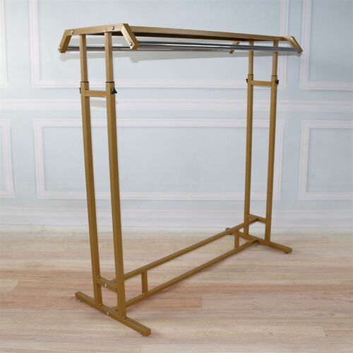 服装店双杠展示架高低可调中岛架女装店双排展示架童装挂衣架落地