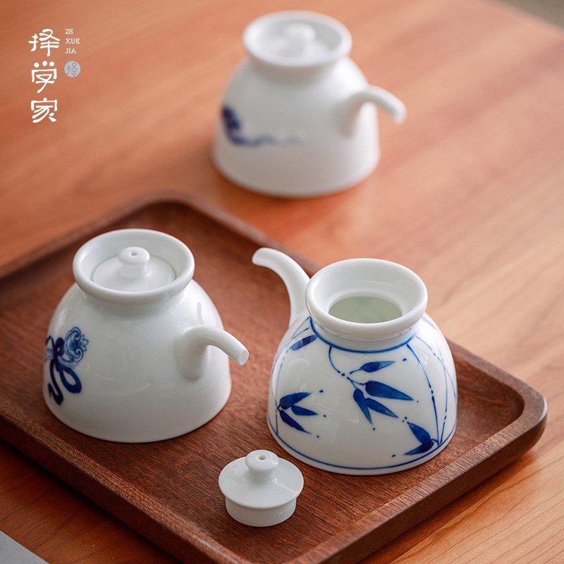 择学家 手绘酱醋壶厨具景德镇陶瓷中式大众手绘青花家用瓶罐收纳
