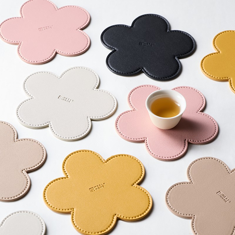 米立风物创意杯垫高级感轻奢双面皮革隔热垫茶杯垫家用防滑茶壶垫