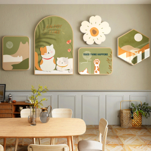 网红餐桌客厅厨房墙面装 饰贴纸自粘3d立体画电视背景卧室房间布置