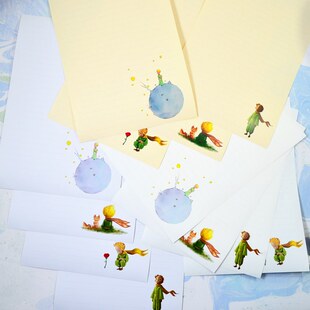 小王子信纸精选集 星球与玫瑰花手绘风格插画特种纸 17x25cmA4