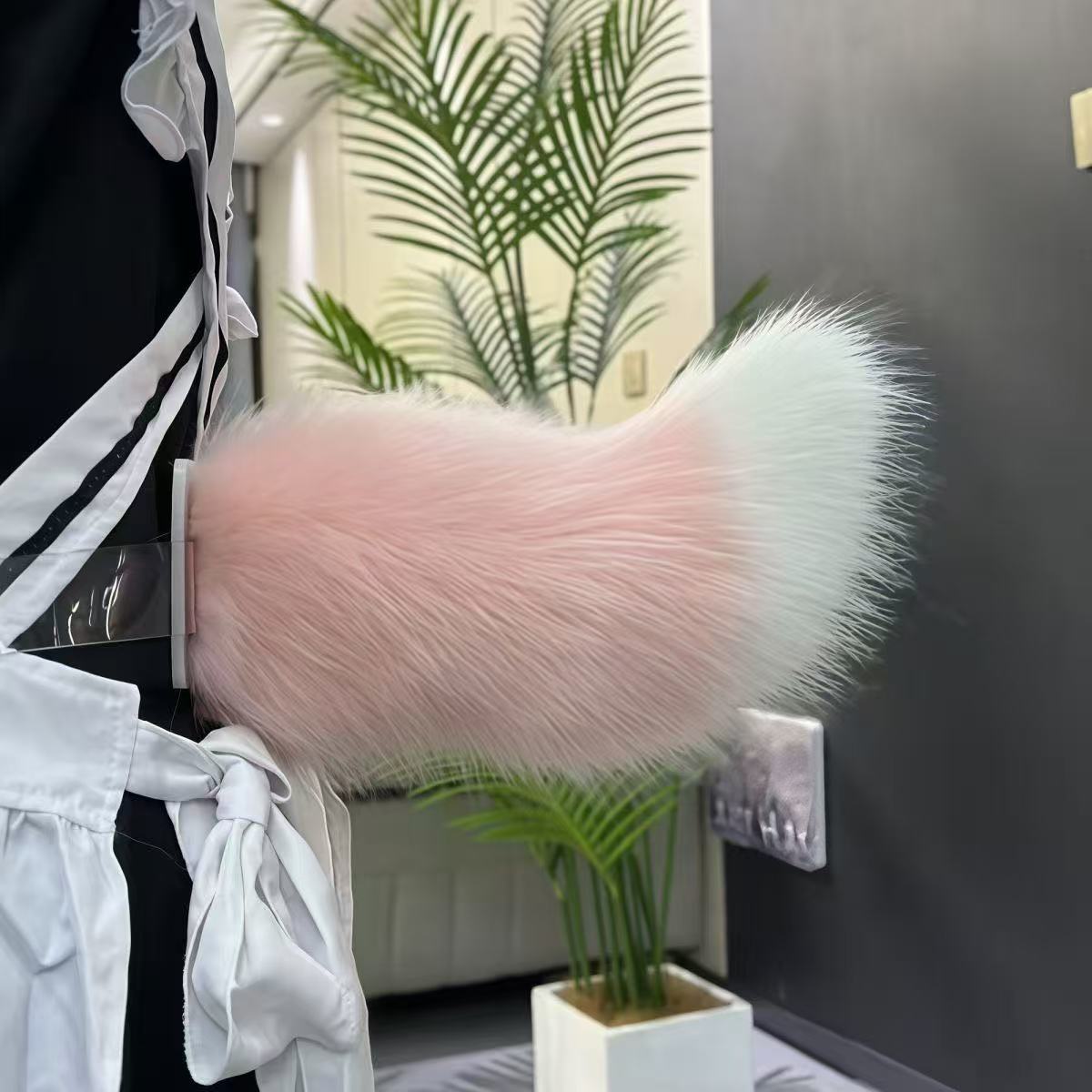 遥控电动毛绒狐狸尾巴电动cos兽尾usb充电腰带jx