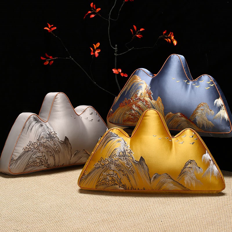 中式靠山枕异形抱枕沙发客厅靠枕含芯云枕罗汉床靠背腰枕床上靠垫