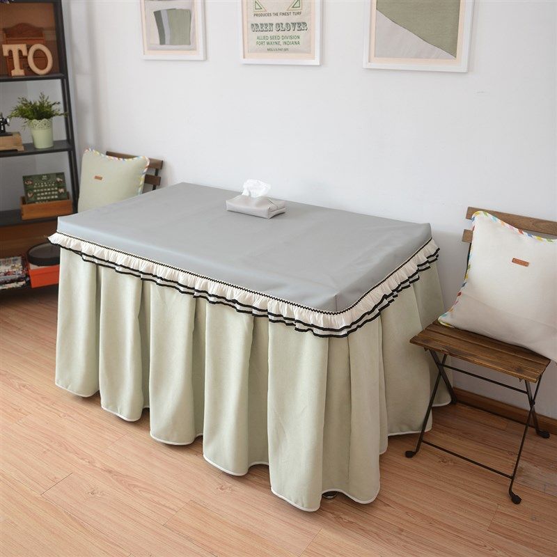 新款冬季防油防污奶油风保暖加绒绿色烤火罩电炉罩电取暖桌罩,居家布艺,烤火罩,淘宝优惠券,粉丝福利购,淘宝优惠卷