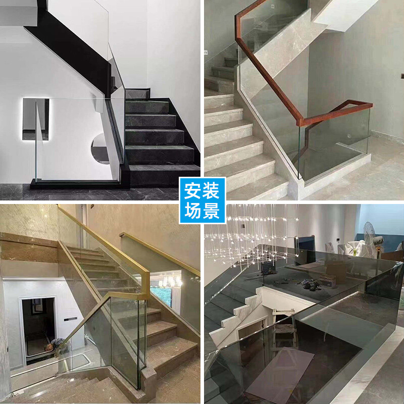 无框玻璃扶手轨道地槽护栏卡槽栏杆阳台楼梯预埋u型槽镀锌碳钢槽