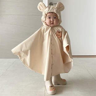 新款 幼儿园宝宝斗篷雨披男童儿童雨衣韩国防雨服