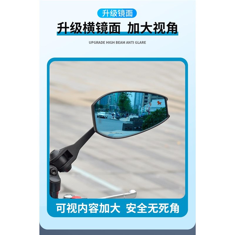 适用摩托车三阳曼巴MMBCU改装后视镜倒车镜防眩晕高清镜面 配件