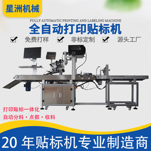 全自动实时打印贴标机包装盒袋子贴标签机在线打印平面贴标机定制